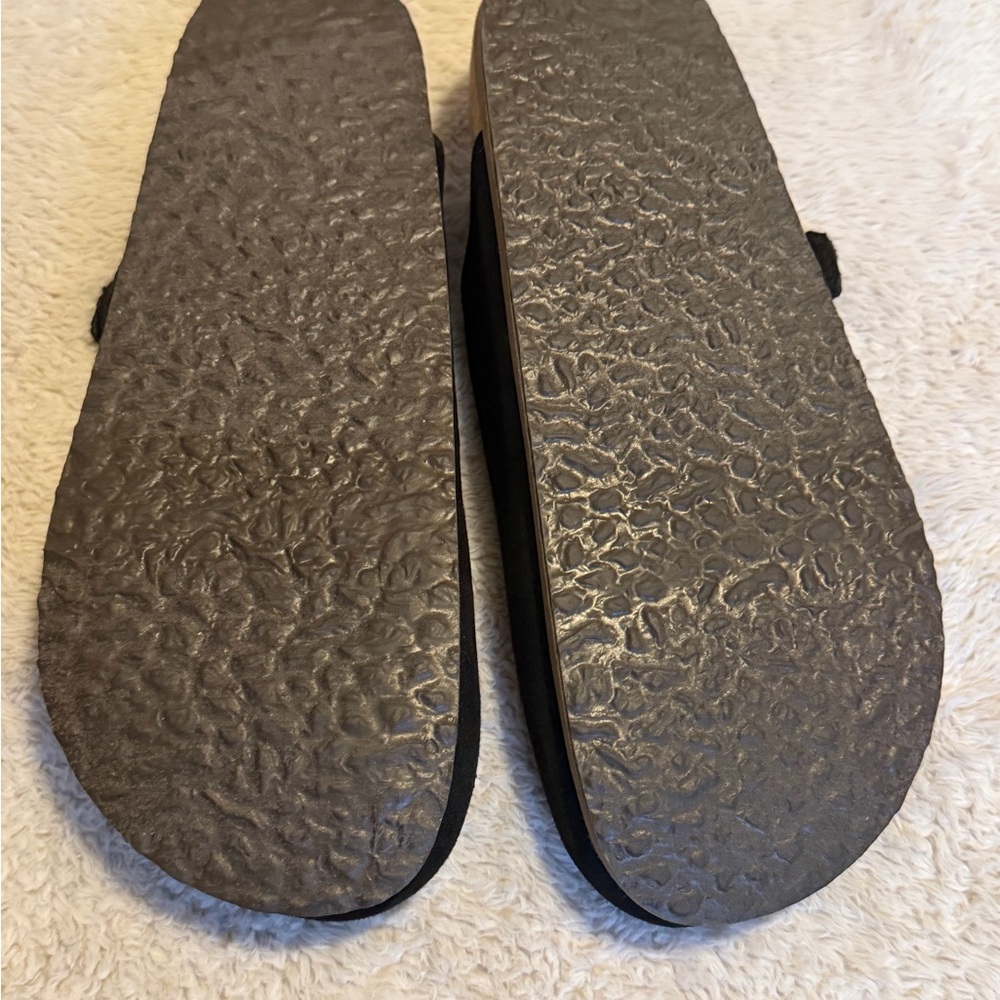 Time and Tru Black Suede Clogs with Silver Buckle - Picture 2 of 5